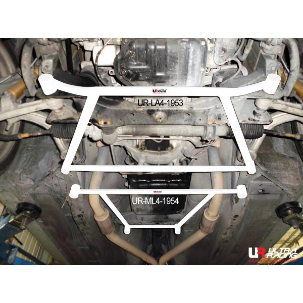 Image of Ultra Racing Onderste Middenbeugel 4 Points Wit Staal Infiniti,Nissan