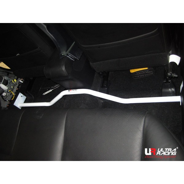 Image of Ultra Racing Centrale Vloer Stang 2 Points Wit Staal Mitsubishi Lancer