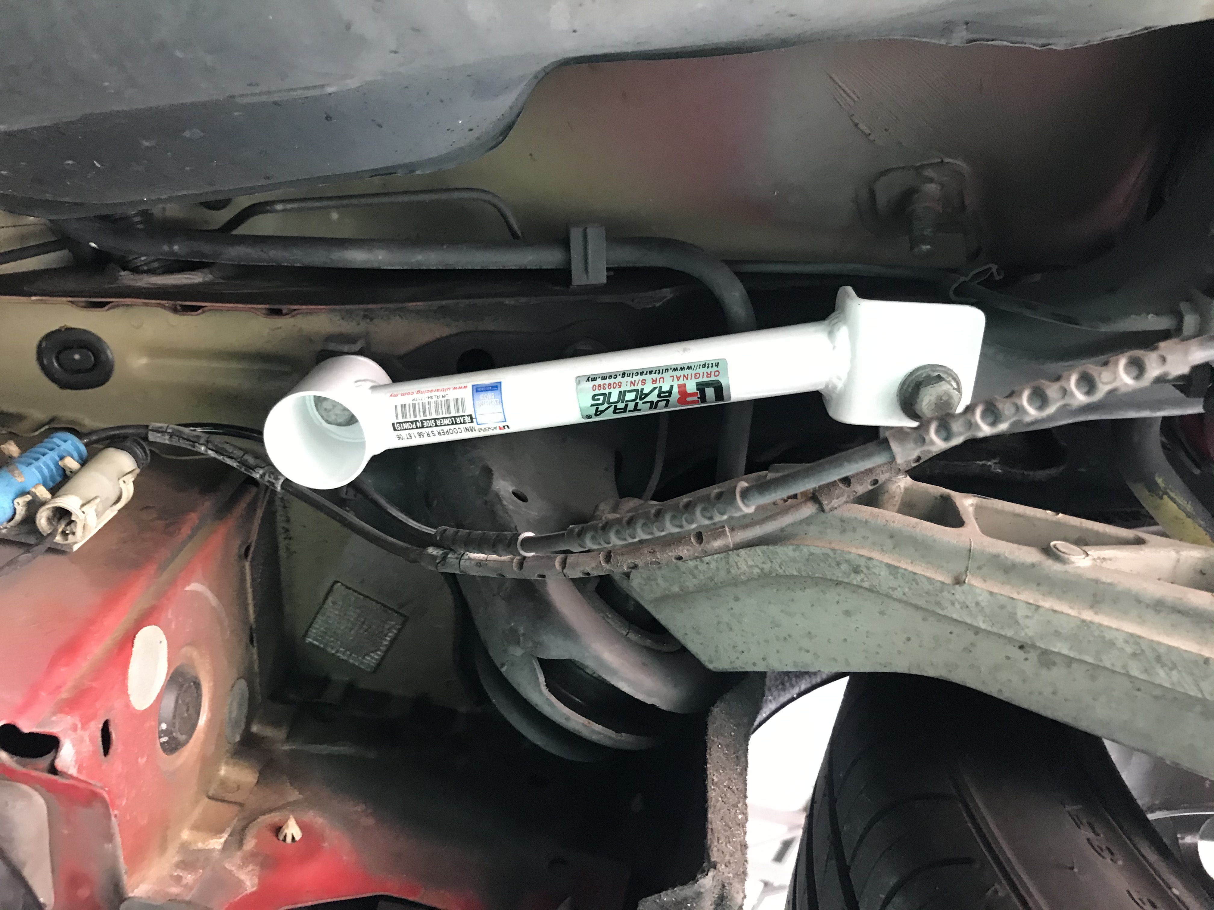 Image of Ultra Racing Achter Side Bars 2 Points Wit Staal Mini Cooper Cooper