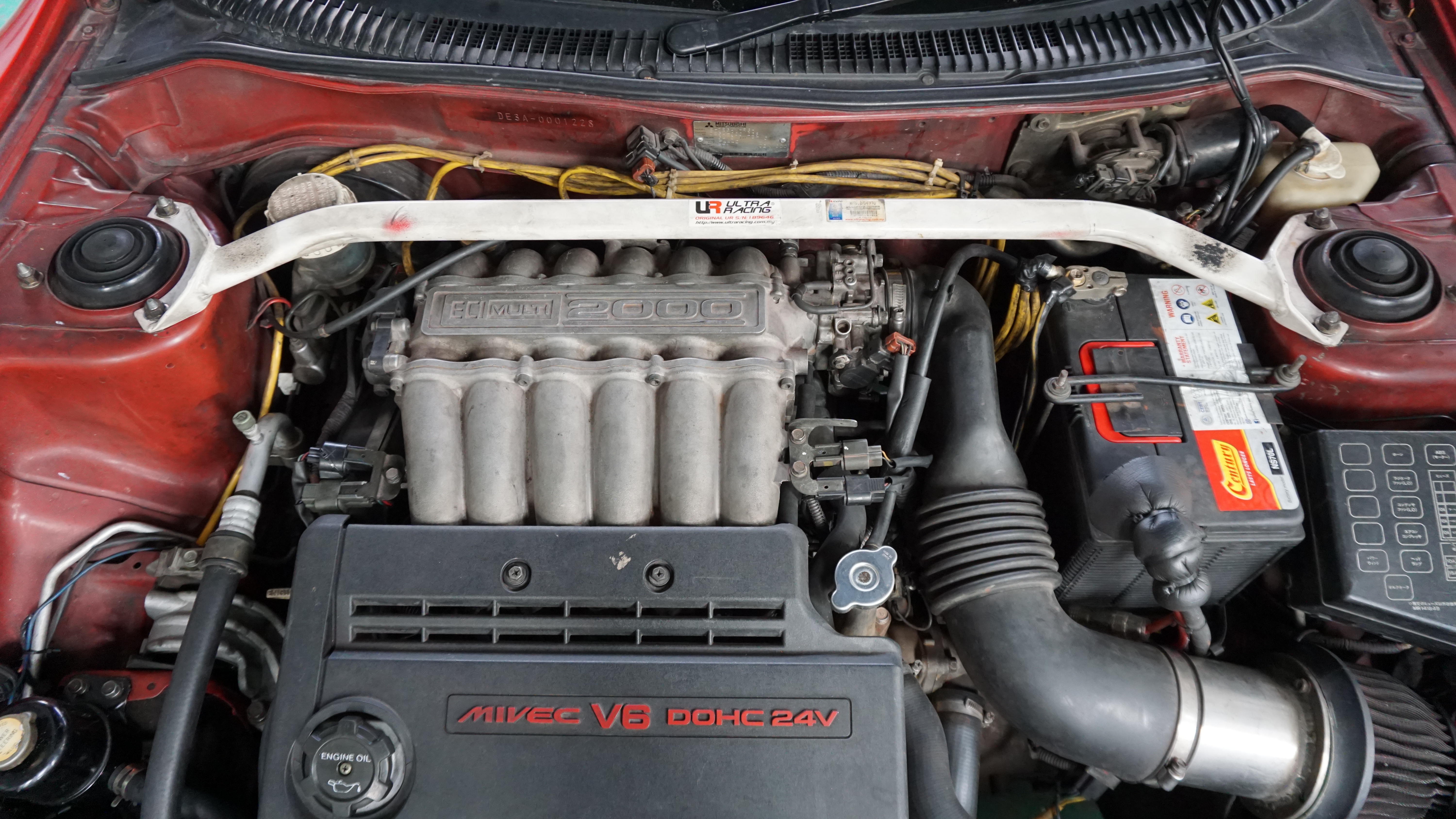 Image of Ultra Racing Voor Veerpootbrug 2 Points Wit Staal Mitsubishi FTO