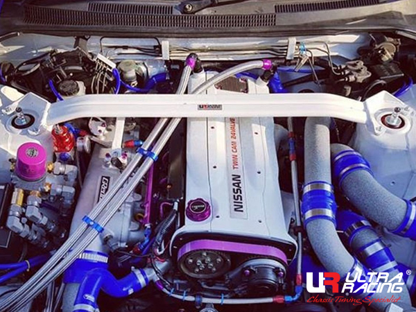 Image of Ultra Racing Voor Veerpootbrug 2 Points Wit Staal Nissan Skyline
