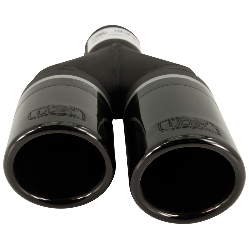 Image of Ulter Sport Uitlaat Sierstuk Dual Tip Zwart Roestvrij Staal