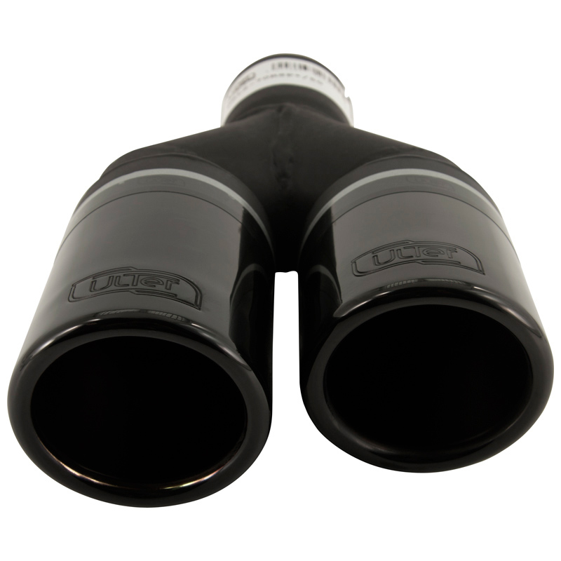 Image of Ulter Sport Uitlaat Sierstuk Dual Tip Zwart Roestvrij Staal