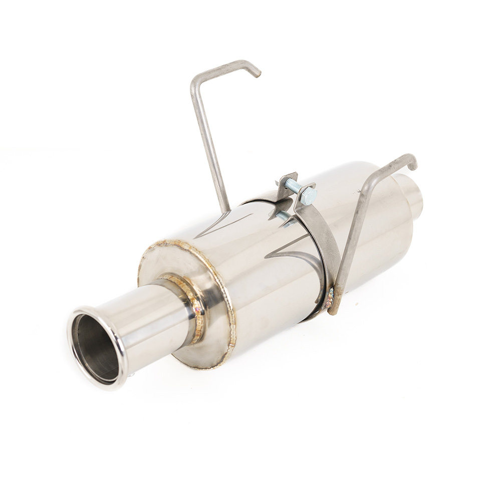 Image of SK-Import Achter Universele Uitlaat Demper Spoon Style Gepolijst 63.5mm Roestvrij Staal