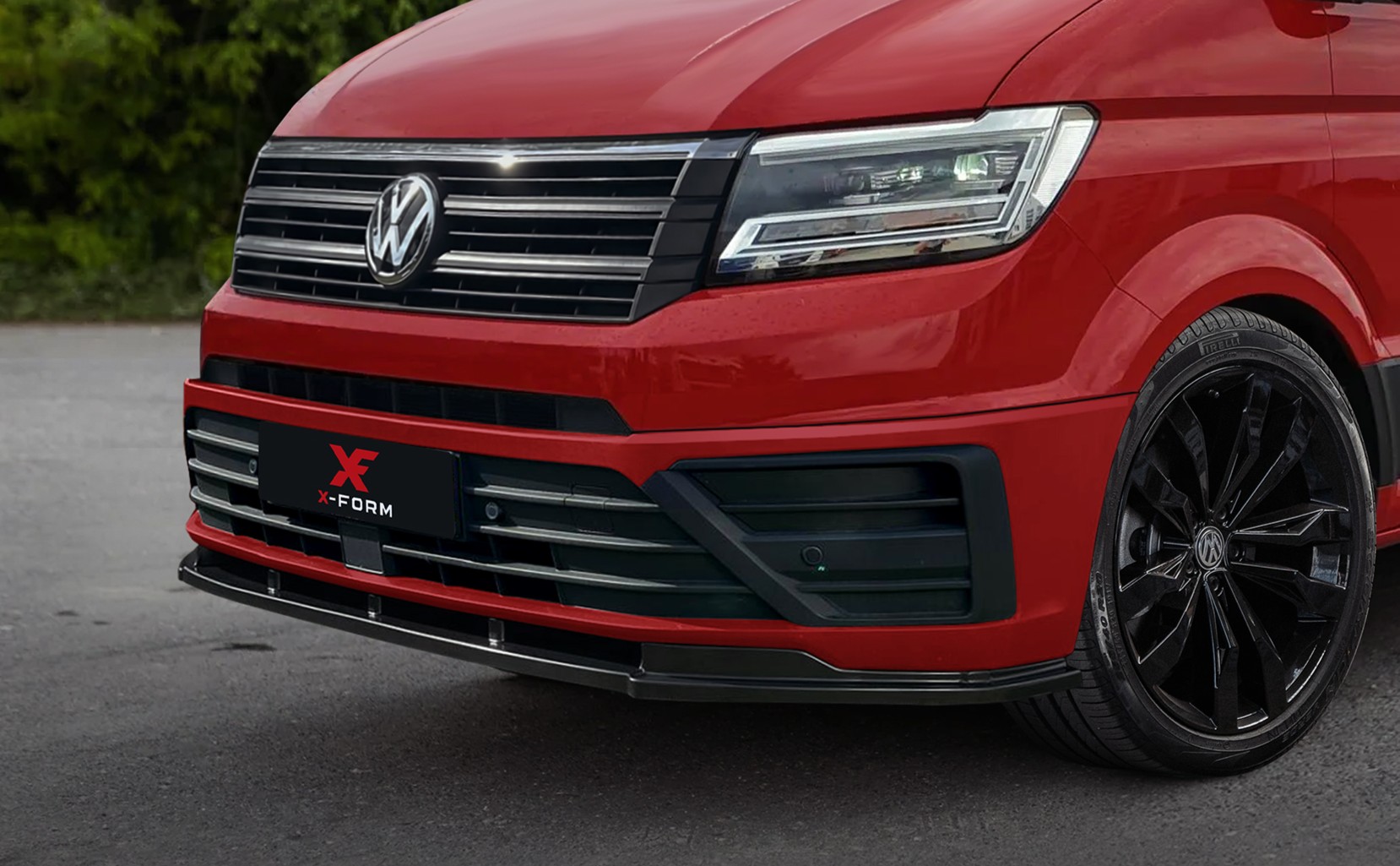 Image of ABS Dynamics Voor Bumper Lip Zwart ABS Plastic Volkswagen Crafter