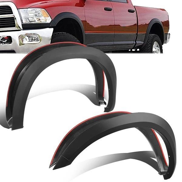 Image of ABS Dynamics Voor en Achter Scherm Verbreders OEM Style Flat Black ABS Plastic Dodge Ram
