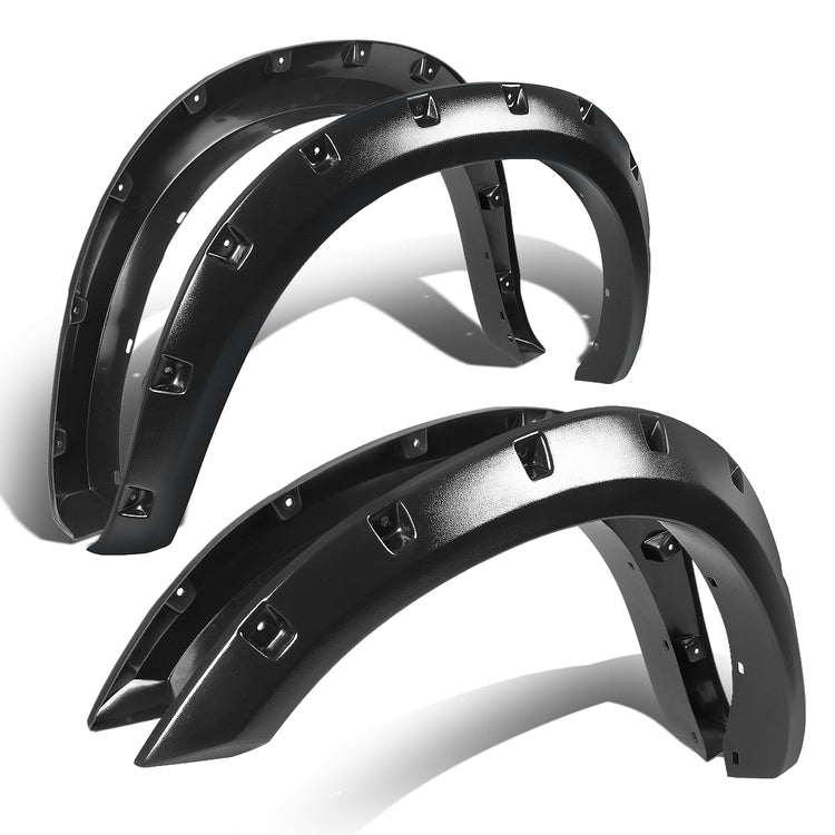 Image of SK-Import Voor en Achter Scherm Verbreders Pocket Rivet Style Zwart ABS Plastic Dodge Ram