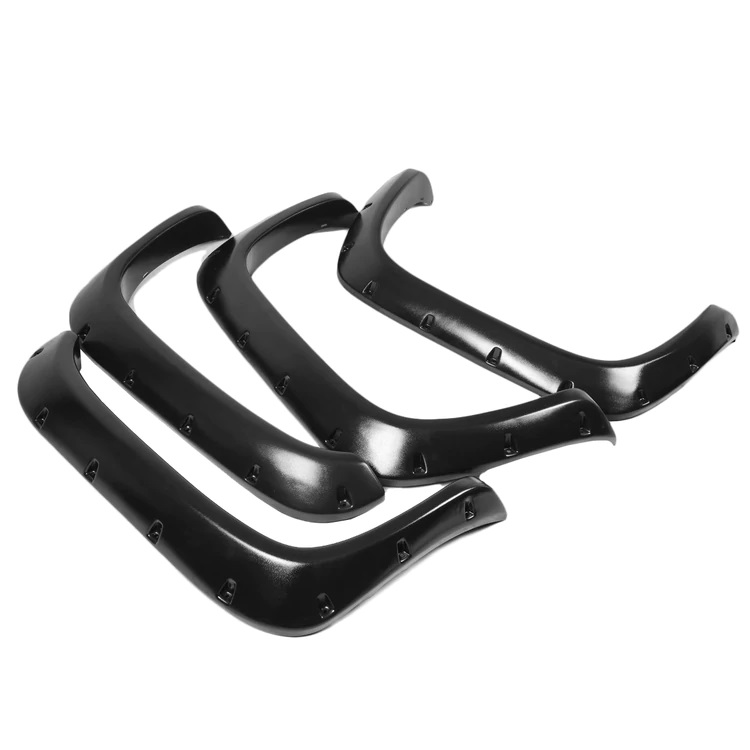 Image of ABS Dynamics Voor en Achter Scherm Verbreders Pocket Rivet Style Zwart ABS Plastic Dodge Ram