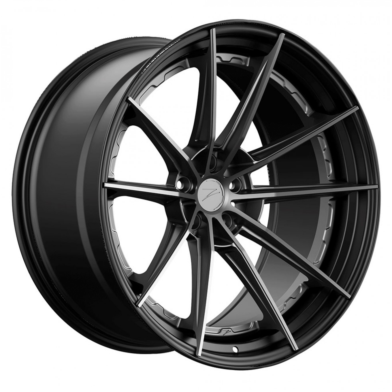 Image of Z-Performance ZP Modular 1 2 Piece Forged Velgen 20 Inch 11J ET40 5x120 Extreme Concave Mat Gun Metal Glanzend Zwarte Lip