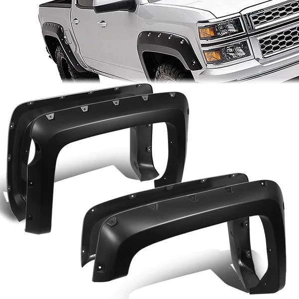 Image of ABS Dynamics Voor en Achter Scherm Verbreders ABS Plastic Chevrolet Silverado