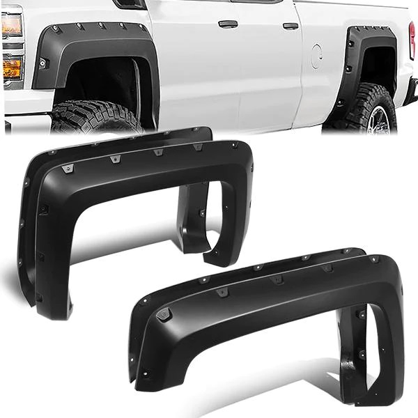 Image of ABS Dynamics Voor en Achter Scherm Verbreders ABS Plastic Chevrolet Silverado