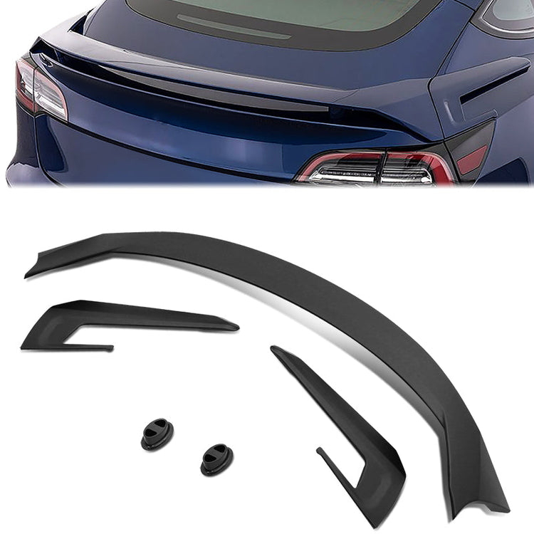 Image of SK-Import Achter Koffer Spoiler 3 Piece Style ABS Plastic Tesla Model 3