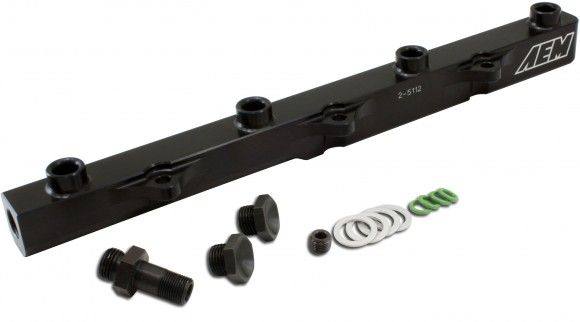 Image of AEM Brandstofrail High Volume Zwart Aluminium Honda S2000