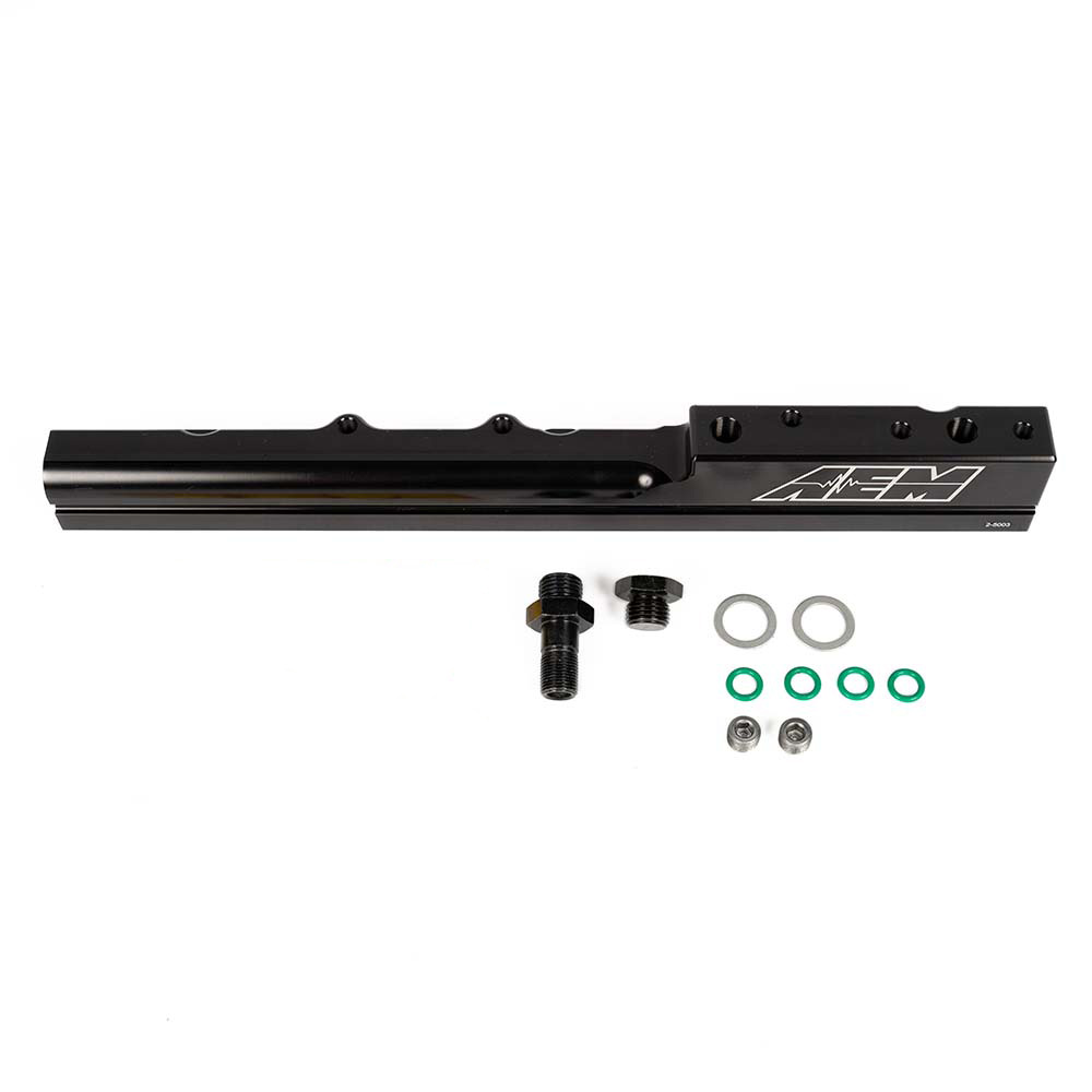 Image of AEM Brandstofrail High-Flow Zwart Aluminium Honda Civic,CRX,Del Sol