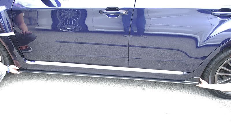 Image of PU Design Side Skirts STI S206 Style Bottom Line Zwart Polyurethane Subaru Impreza