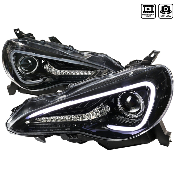 Image of SK-Import Koplampen LED Bar Met sequentiële richtingaanwijzers Gloss Black Housing Toyota GT86
