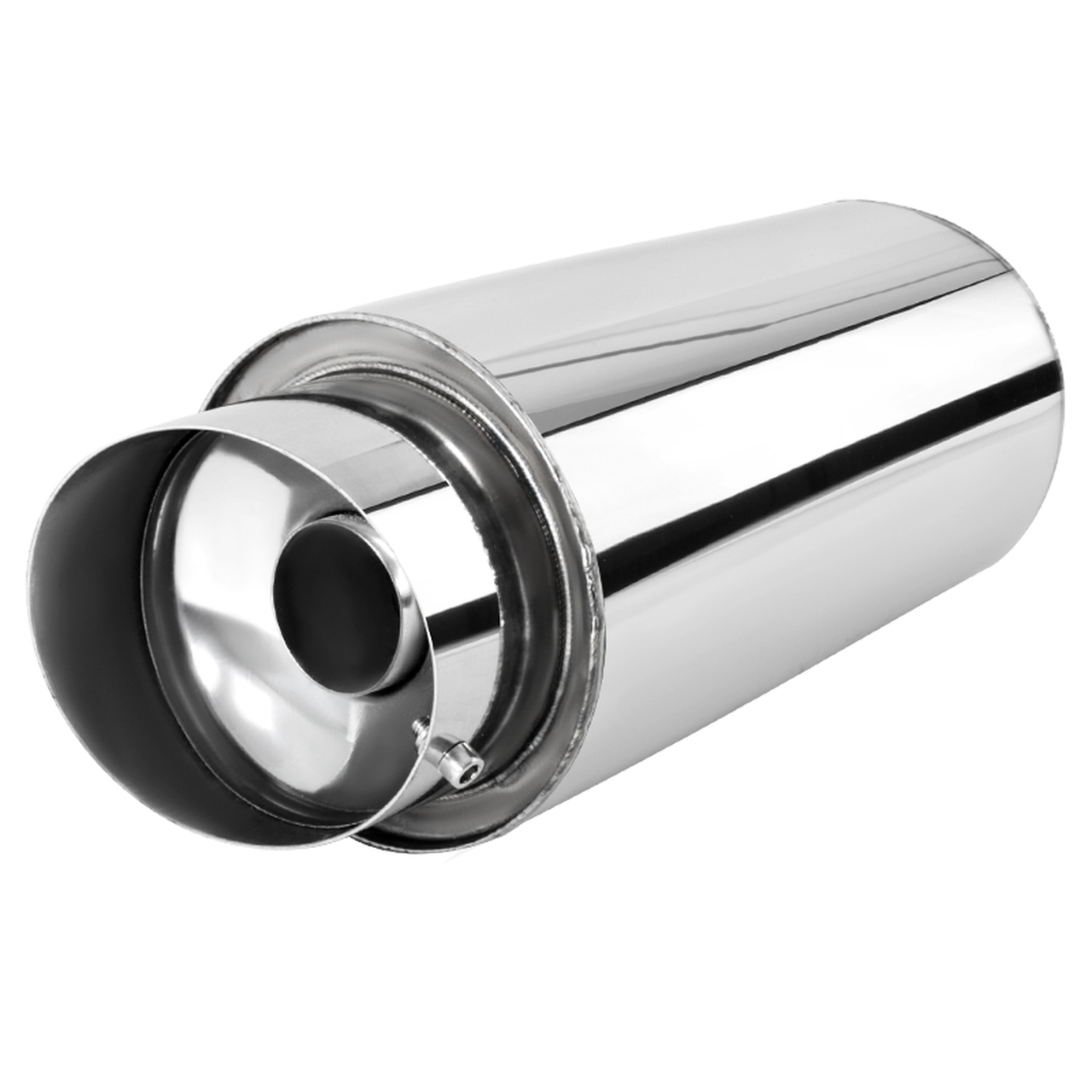 Image of SK-Import Universele Uitlaat Demper Spiraal Flow Gepolijst 15.2cm Roestvrij Staal