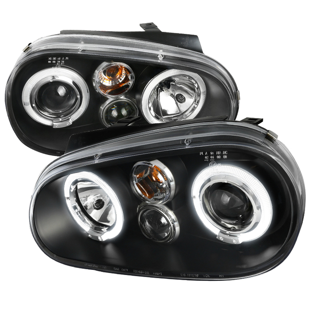 Image of SK-Import Koplampen Dubbele Halo Flat Black Housing Volkswagen Golf