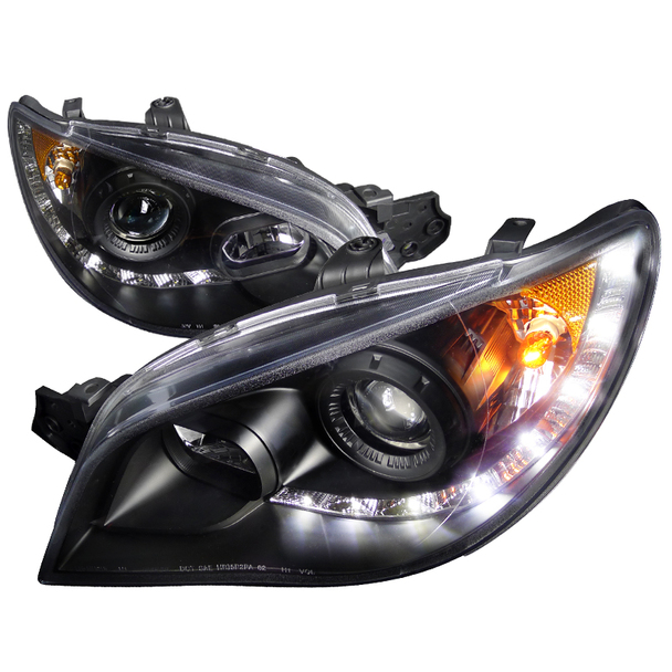 Image of SK-Import Koplampen Met Ledstrip Flat Black Housing Subaru Impreza