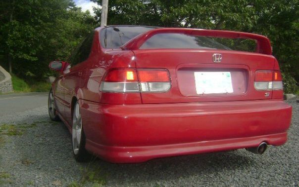 Image of PU Design Achter Bumper Lip Type R Style Zwart Polyurethane Honda Civic Pre-Facelift 1996-1998