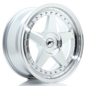 JR-Wheels JR6 Velgen 18 Inch 8.5J ET20-40 Custom PCD Flow Form Silver Machined Face