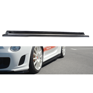 Maxton Side Skirts Glanzend Zwart ABS Plastic Fiat 500 Pre Facelift