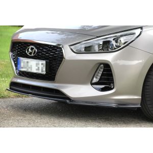 Maxton Voor Bumper Lip V1 Glanzend Zwart ABS Plastic Hyundai I30