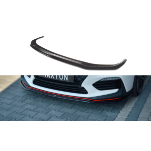 Maxton Voor Bumper Lip V2 Glanzend Zwart ABS Plastic Hyundai I30