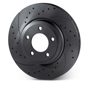 Rotinger Voor Remschijven Graphite Line T5 Sport geboord gegroefd Zwart 255mm Toyota Yaris