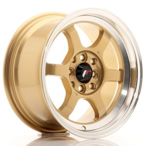 JR-Wheels JR12 Velgen 15 Inch 7.5J ET26 4x100,4x114.3 Gold Machined Lip
