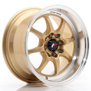 JR-Wheels TFII Velgen 15 Inch 7.5J ET10 4x100,4x114.3 Gold Machined Lip