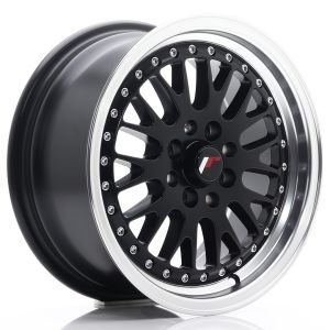 JR-Wheels JR10 TWEEDE KANS Velgen 15 Inch 7J ET30 4x100,4x108 Flat Black Machined Lip