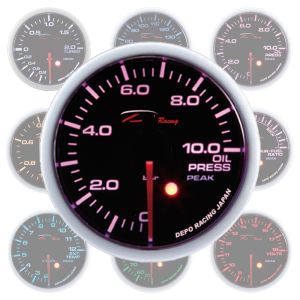 Depo Racing Meter SKPK Series Zwart 52mm Oliedruk