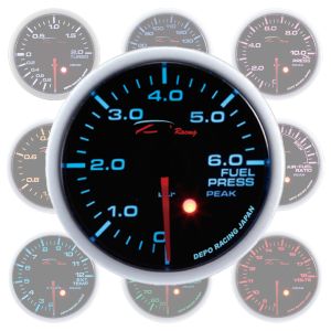Depo Racing Meter SKPK Series Zwart 52mm Brandstofdruk