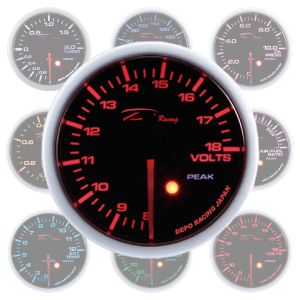 Depo Racing Meter SKPK Series Zwart 52mm Voltage
