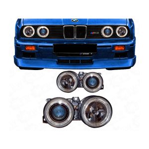 DEPO Koplampen Angel Eyes Black Housing BMW 3-serie