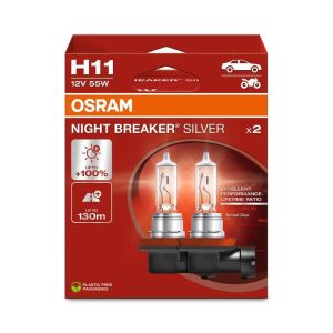Osram Halogeenlampen Night Breaker Silver Wit H11