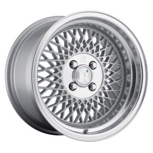 Klutch Wheels SL1 Velgen 15 Inch 8.5J ET17 4x100 Gegoten Silver Machined Lip