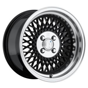 Klutch Wheels SL1 Velgen 16 Inch 8J ET15 4x100 Gegoten Gloss Black Machined Lip