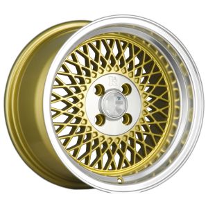 Klutch Wheels SL1 Velgen 16 Inch 8J ET15 4x100 Gegoten Gold Machined Lip