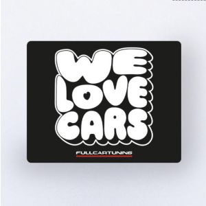 Fullcartuning Muis Mat Hard Top We Love Cars Zwart PVC