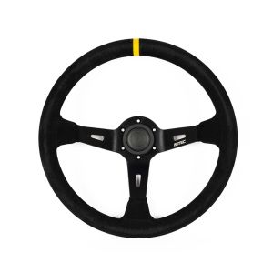 LTEC Stuur Racing Zwarte Kruisstiksel Zwart 350mm Suède