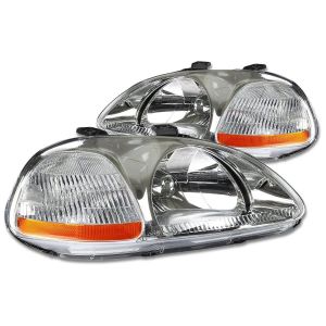 SK-Import Koplampen JDM Style Chrome Housing Honda Civic Pre-Facelift 1996-1998