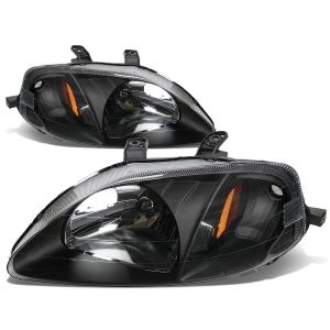 SK-Import Koplampen JDM Style Black Housing Honda Civic Facelift 1999-2001