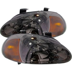 Spring Koplampen JDM Style Chrome Housing Oranje Glas Smoke Glas Honda Del Sol