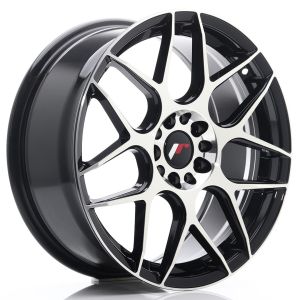 JR-Wheels JR18 Velgen 18 Inch 7.5J ET40 5x112,5x114.3 Flow Form Gloss Black Machined Face
