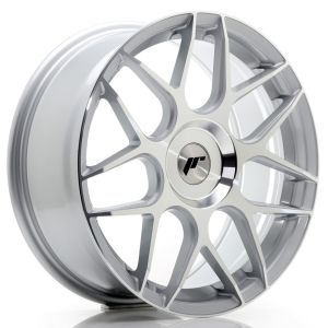 JR-Wheels JR18 Velgen 18 Inch 7.5J ET20-40 Custom PCD Flow Form Silver Machined Face