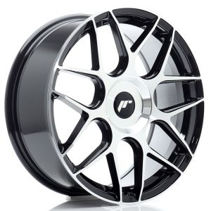 JR-Wheels JR18 Velgen 18 Inch 7.5J ET20-40 Custom PCD Flow Form Gloss Black Machined Face