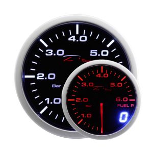 Depo Racing Meter Dual View Series Zwart 52mm Brandstofdruk