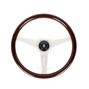 Nardi Stuur Plat Zilver 360mm Hout